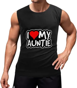 I Love My Auntie Men's Sleeveless Shirts Muscle Tank Top Gym Workout T Shirt