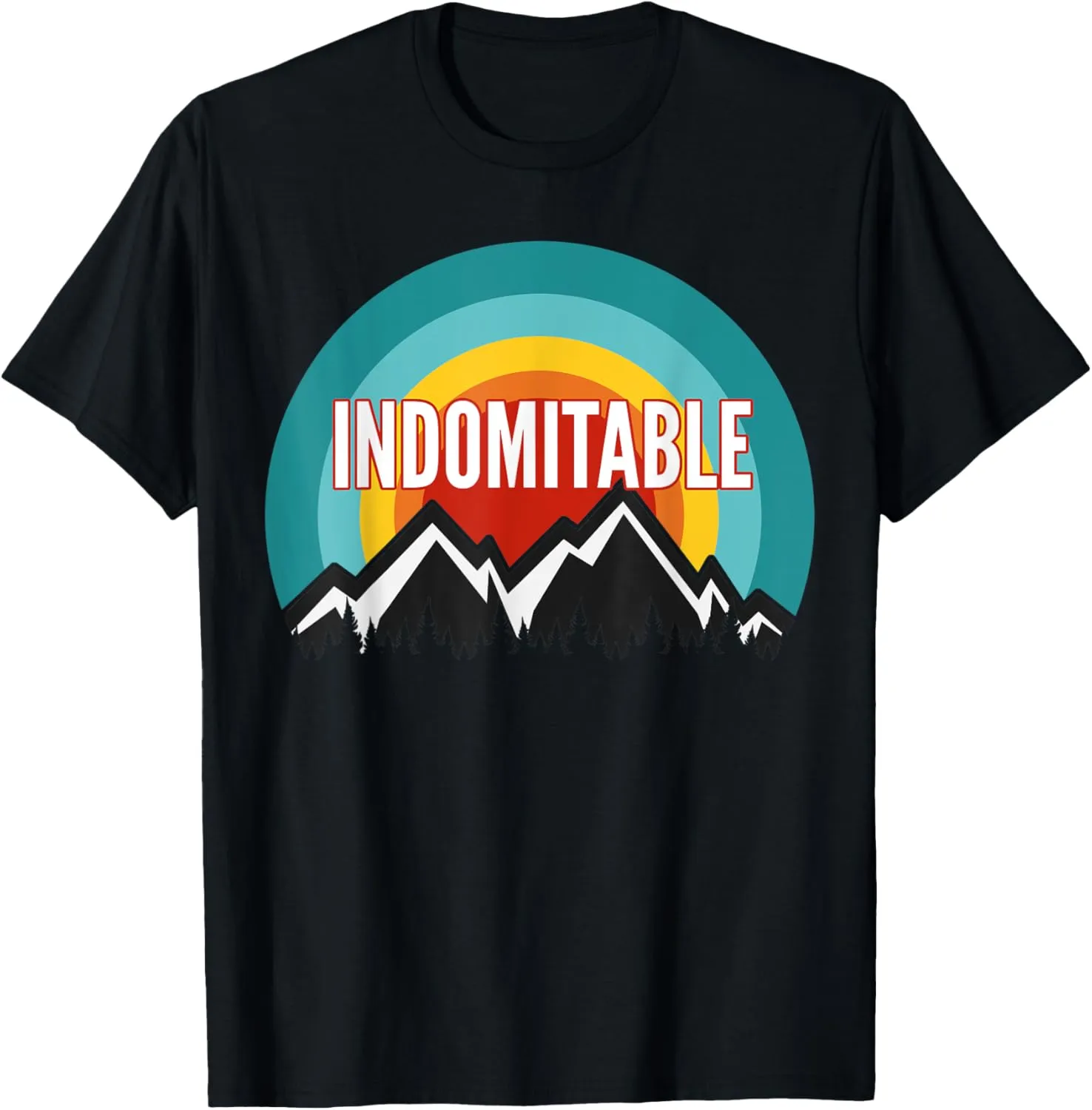 Indomitable, Vintage Retro Sunset Design T-Shirt