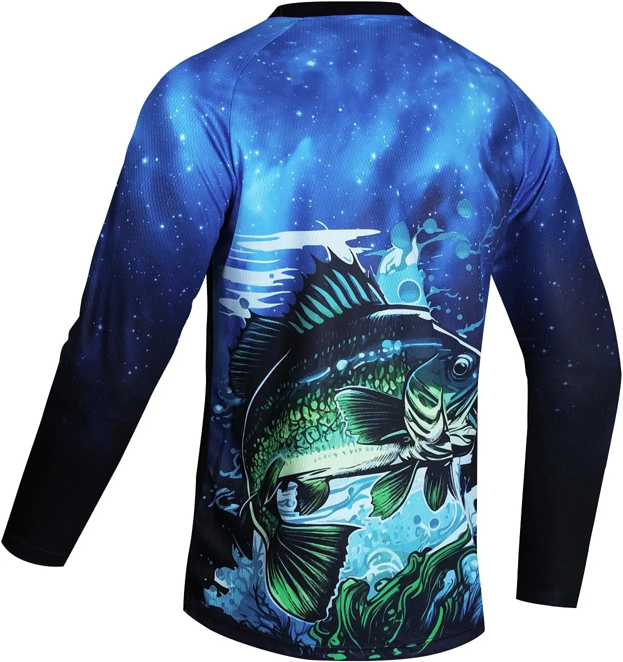 JPOJPO Mens Fishing Shirt Long Sleeve, Fishing Jerseys Fish Tshirts - Breathable, Cooling, Light-Weight