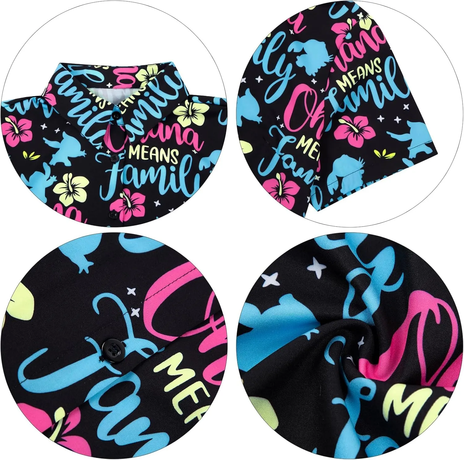 KIDDAD Hawaiian Shirts for Women: Ohana Means Family Shirt Hawaii Tropical Graphic T-Shirt Summer Beach Button Up Tops