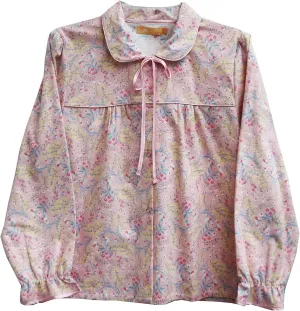 LA CERA Women's Flannel Jacket, 100% Cotton Floral Print, Machine Washable, Imported, Snap Button Front, Elastic Cuff Sleeves