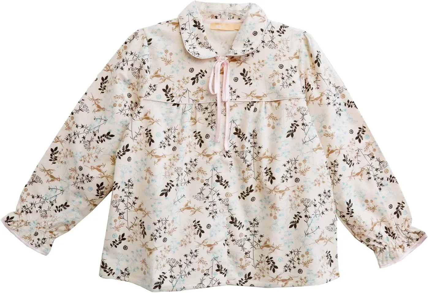 LA CERA Women's Flannel Jacket, 100% Cotton Floral Print, Machine Washable, Imported, Snap Button Front, Elastic Cuff Sleeves