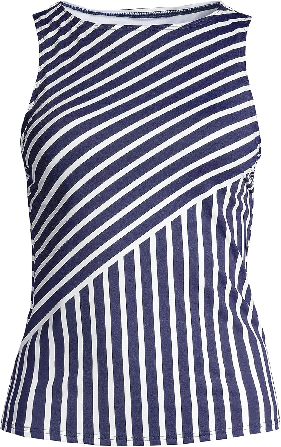 Lands' End Women's High Neck UPF 50 Modest Tankini Top Swimsuit