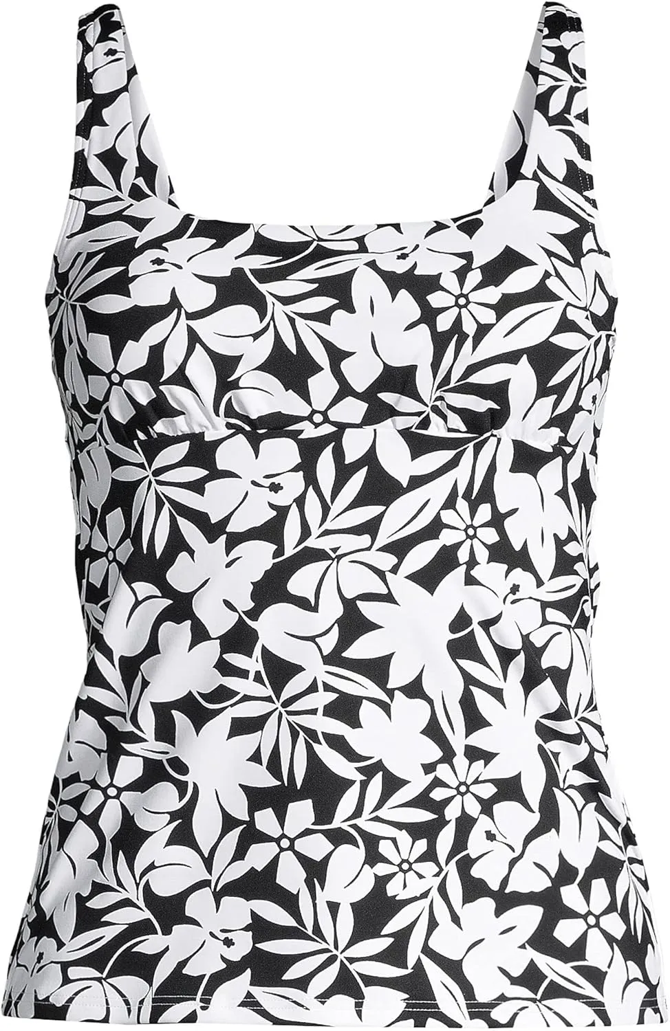 Lands' End Women's Square Neck Underwire Tankini Top Swimsuit Adjustable Straps