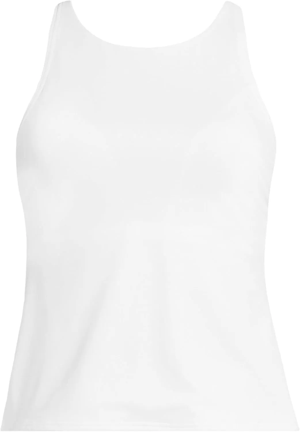 Lands' End Women's Tugless High Neck Strappy Back Tankini Swimsuit Top