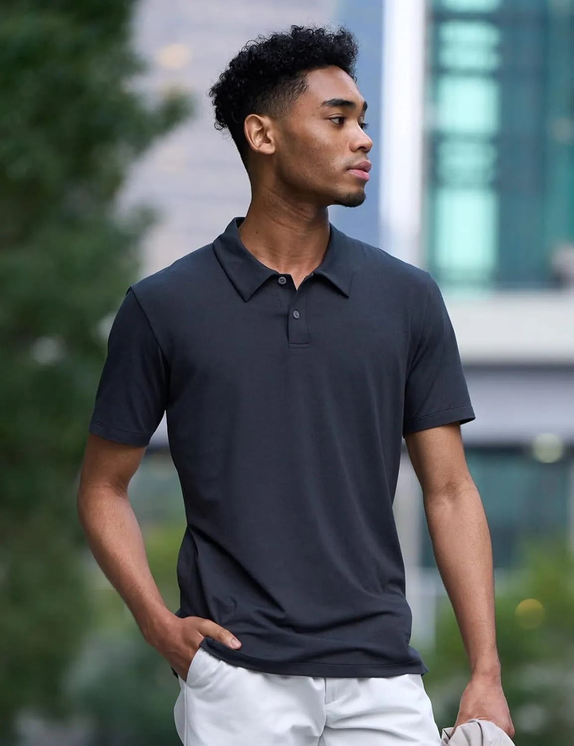 LAPASA Men's Polo Shirt Cotton Pique Classic & Active T-Shirt Short Sleeve Moisture Wicking Golf Tennis Lightweight M19/M131