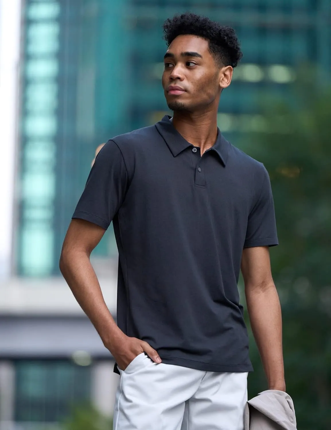 LAPASA Men's Polo Shirt Cotton Pique Classic & Active T-Shirt Short Sleeve Moisture Wicking Golf Tennis Lightweight M19/M131