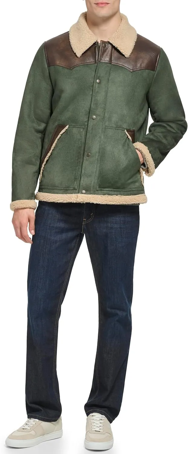 Levi's Men's Mixed Media Faux Shearling Jacket