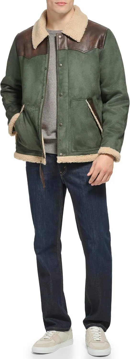 Levi's Men's Mixed Media Faux Shearling Jacket