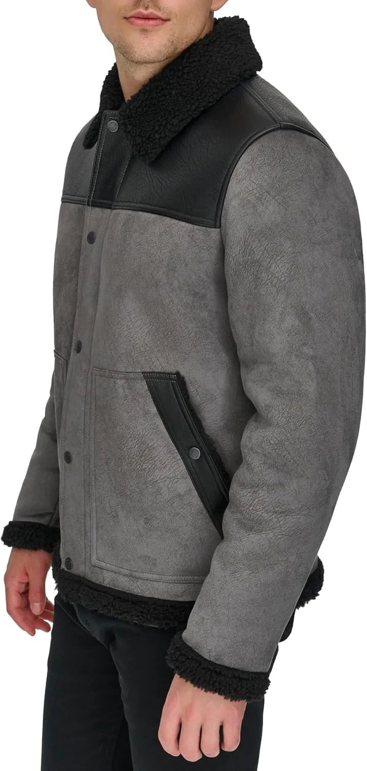 Levi's Men's Mixed Media Faux Shearling Jacket