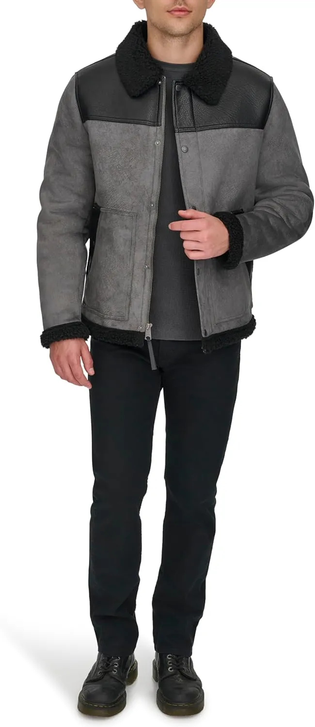 Levi's Men's Mixed Media Faux Shearling Jacket