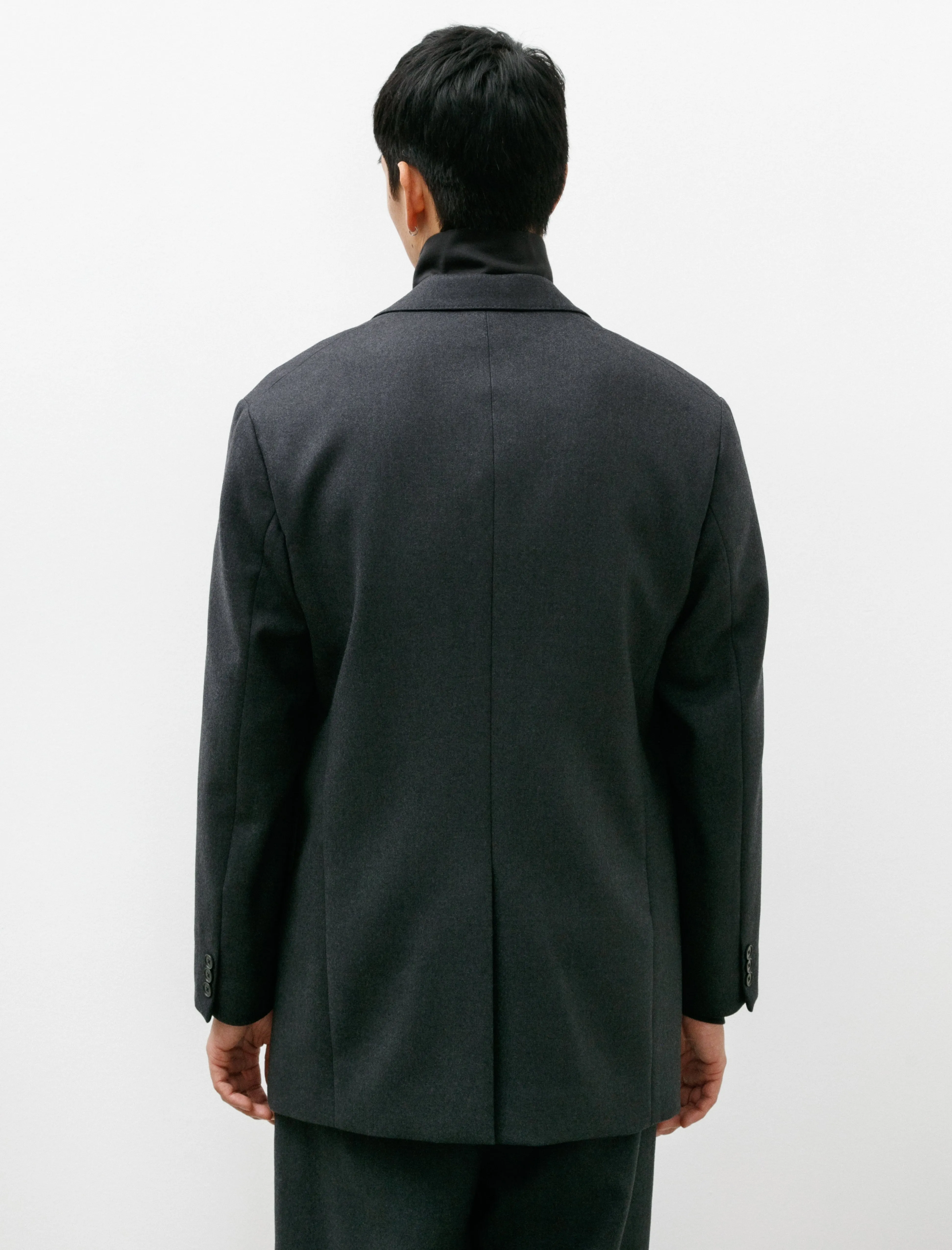 Light Melton Jacket Top Charcoal