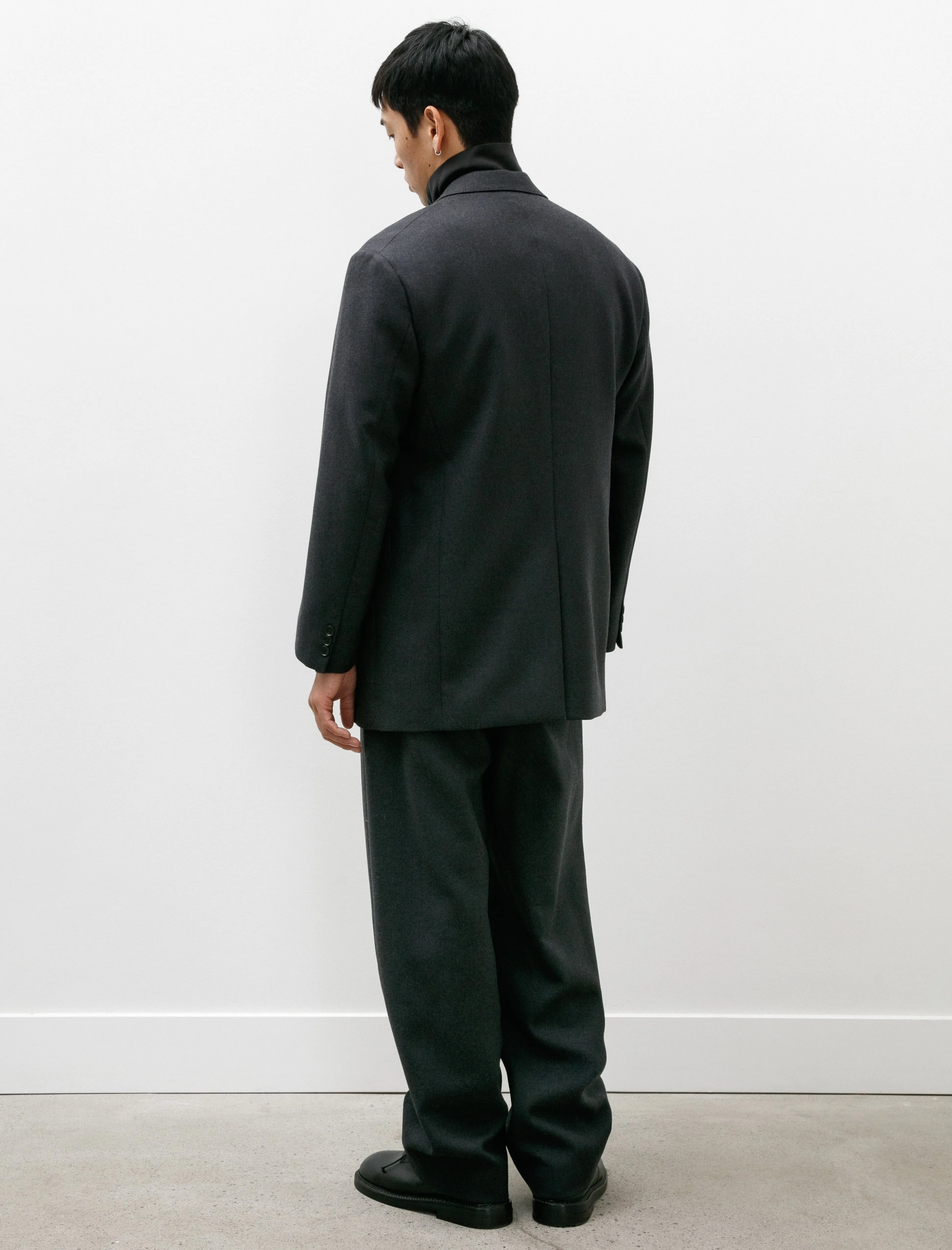 Light Melton Jacket Top Charcoal