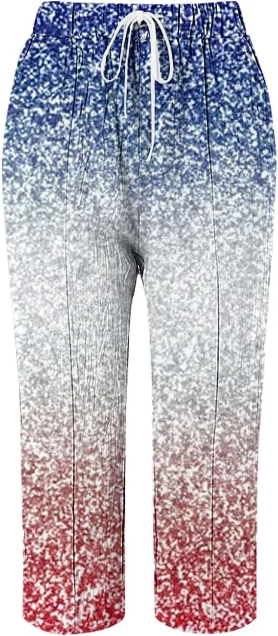 Linen Blend Pants for Women Capri Pants with Pockets Wide Leg Cropped Pants for Women Linen Crop Pants for Women