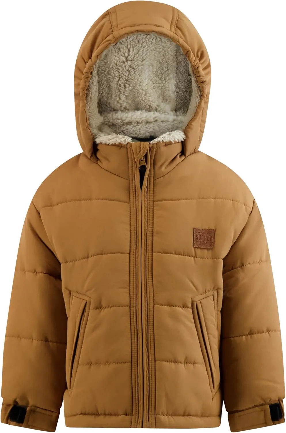 LONDON FOG Boys' Heavyweight Puffer Jacket Fleece-Lined Brushed Microfiber Winter Coat