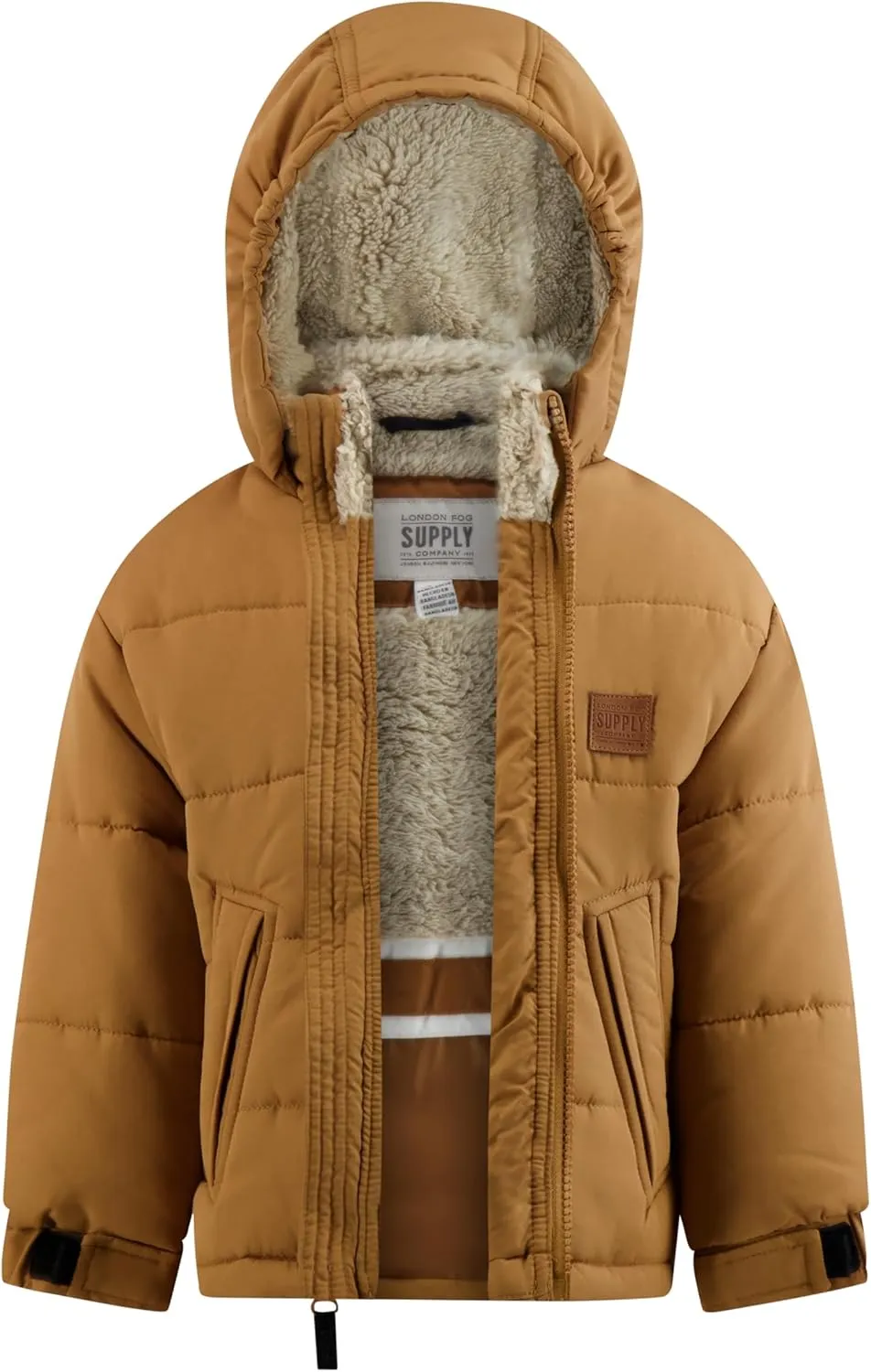 LONDON FOG Boys' Heavyweight Puffer Jacket Fleece-Lined Brushed Microfiber Winter Coat
