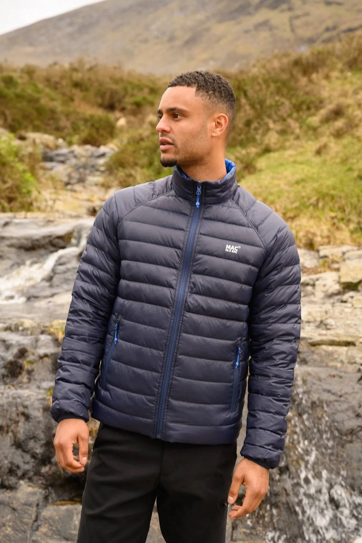 Mac in a Sac Mens Polar Reversible Jacket -BLUE/NAVY