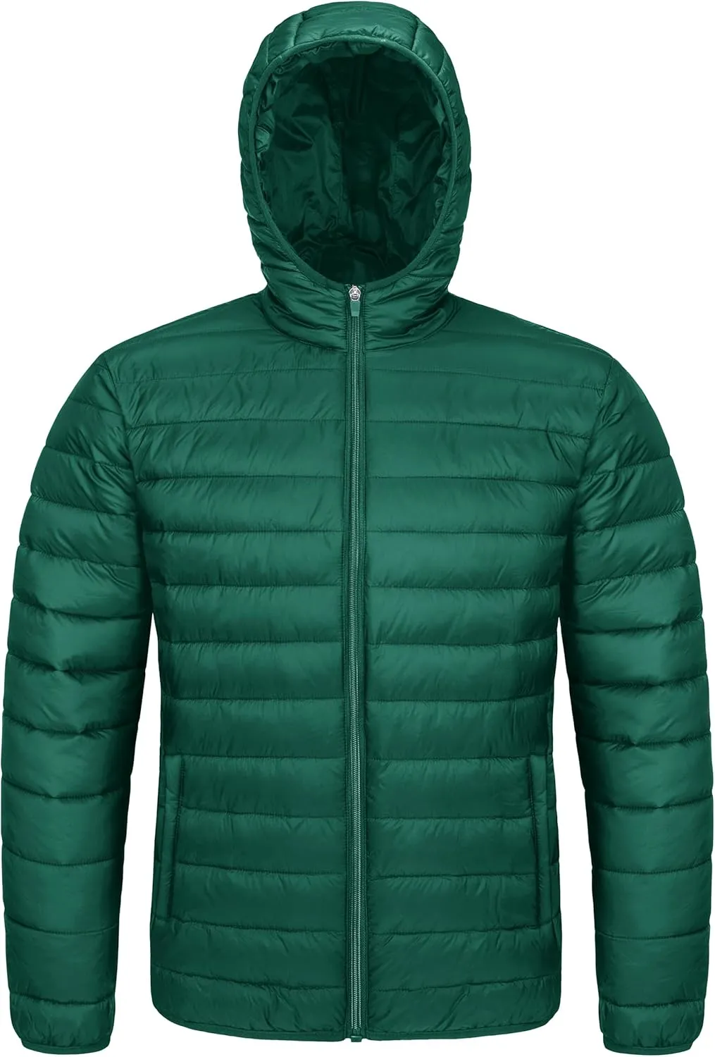 MAGCOMSEN Men's Lightweight Puffer Jacket Hooded Full Zip Water-Resistant Quilted Lined Winter Coats