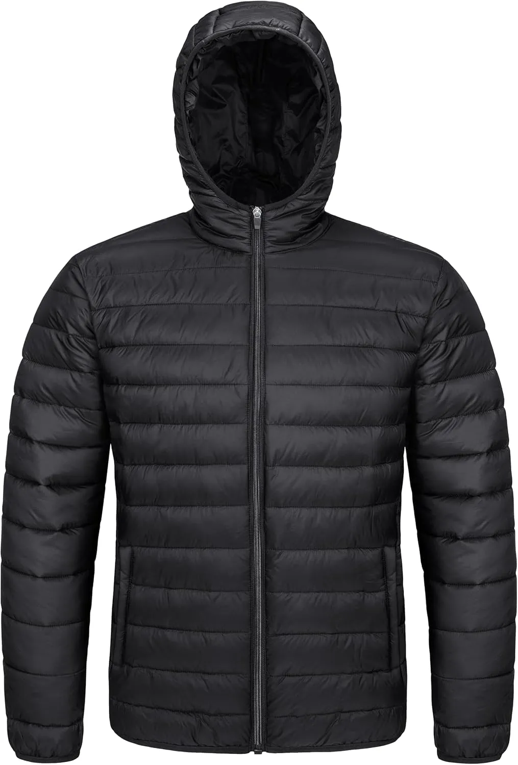 MAGCOMSEN Men's Lightweight Puffer Jacket Hooded Full Zip Water-Resistant Quilted Lined Winter Coats