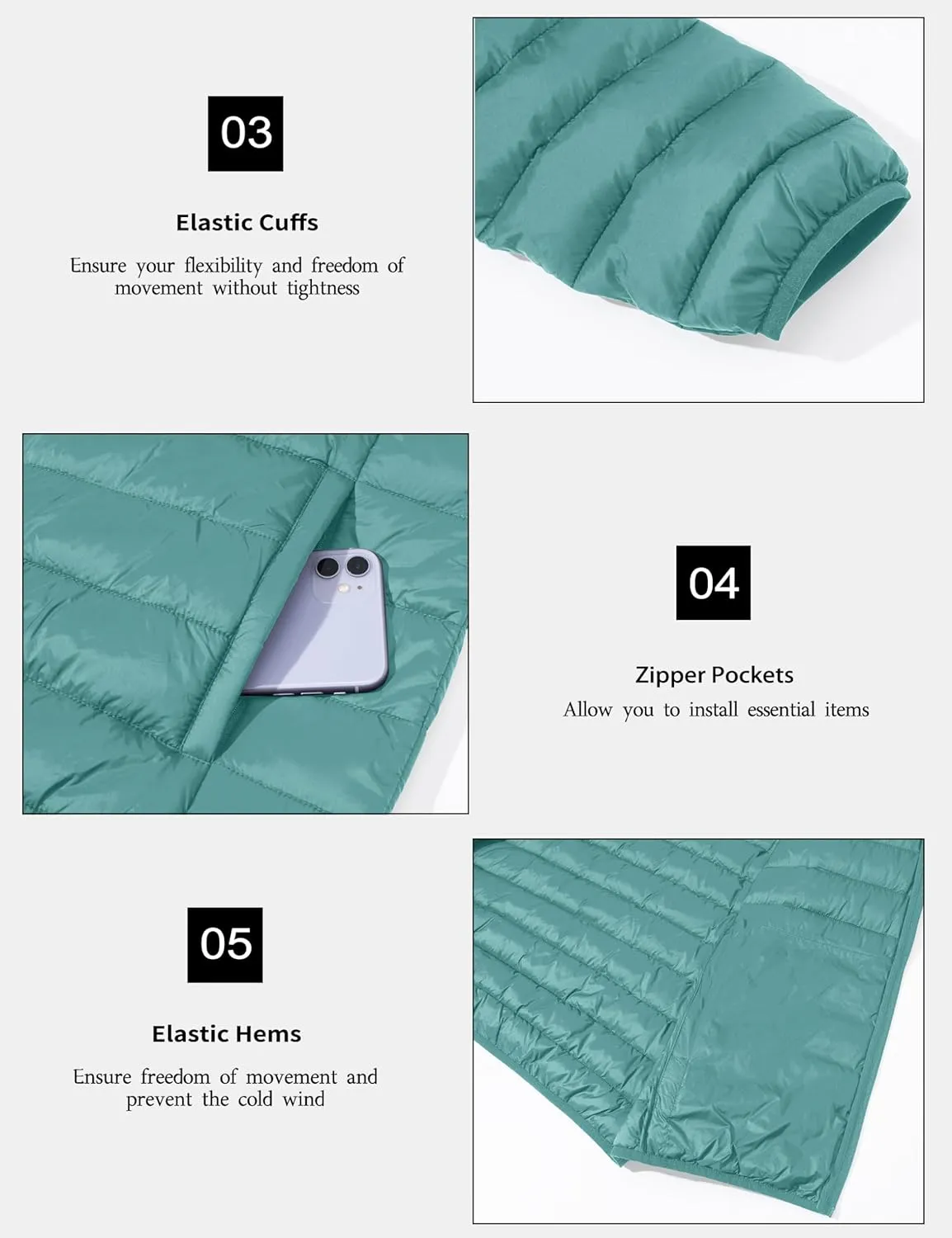 MAGCOMSEN Men's Lightweight Puffer Jacket Hooded Full Zip Water-Resistant Quilted Lined Winter Coats