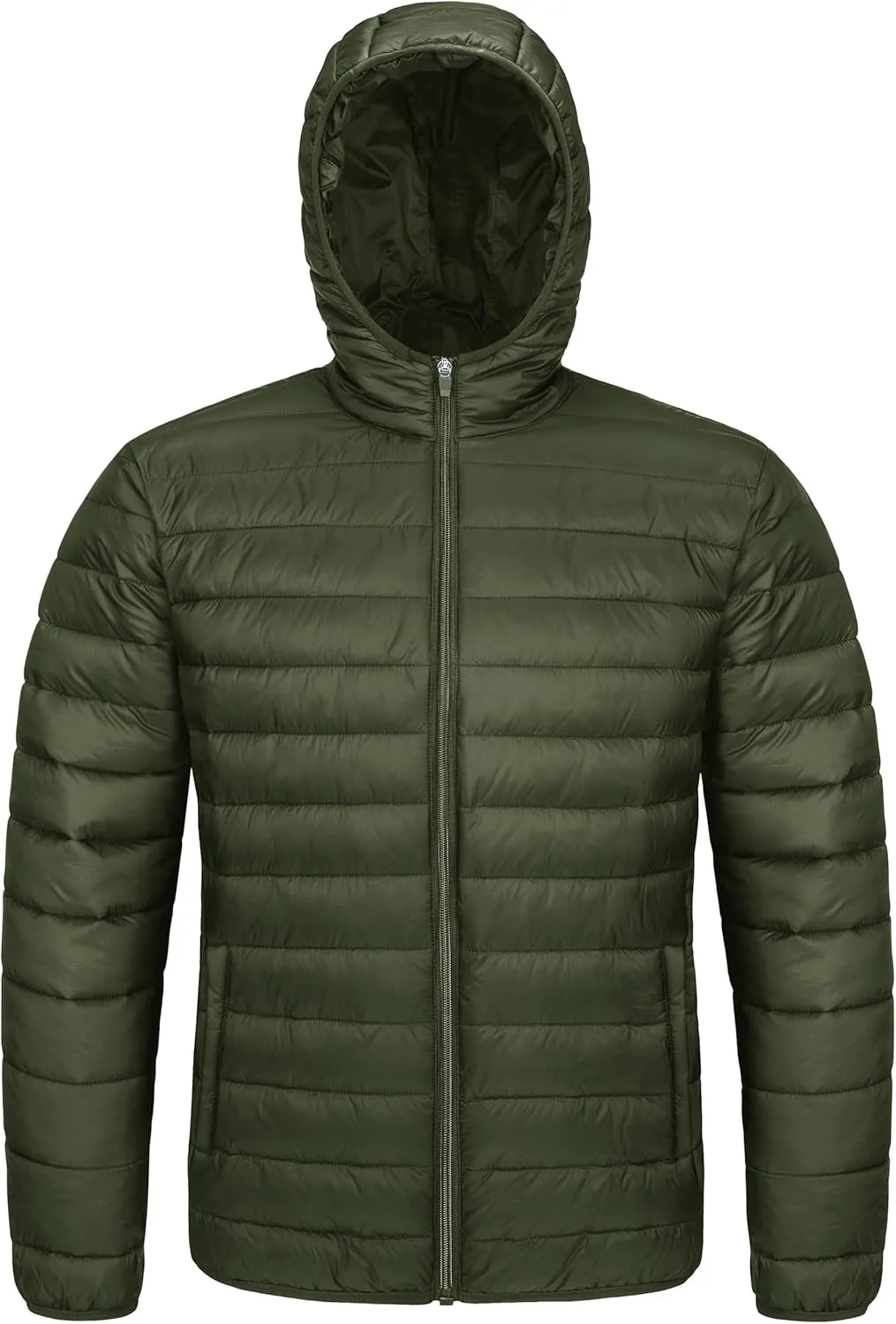 MAGCOMSEN Men's Lightweight Puffer Jacket Hooded Full Zip Water-Resistant Quilted Lined Winter Coats