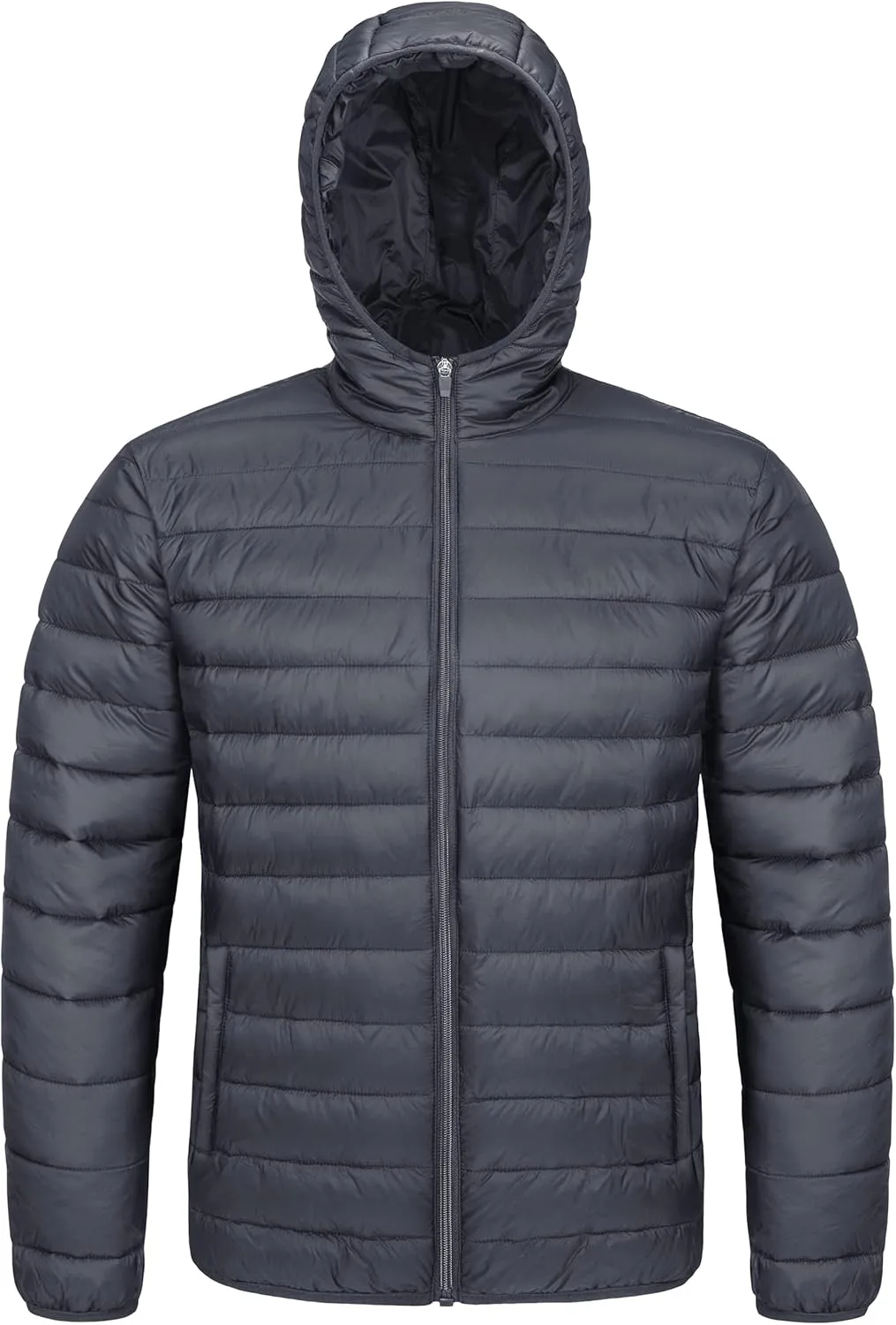 MAGCOMSEN Men's Lightweight Puffer Jacket Hooded Full Zip Water-Resistant Quilted Lined Winter Coats