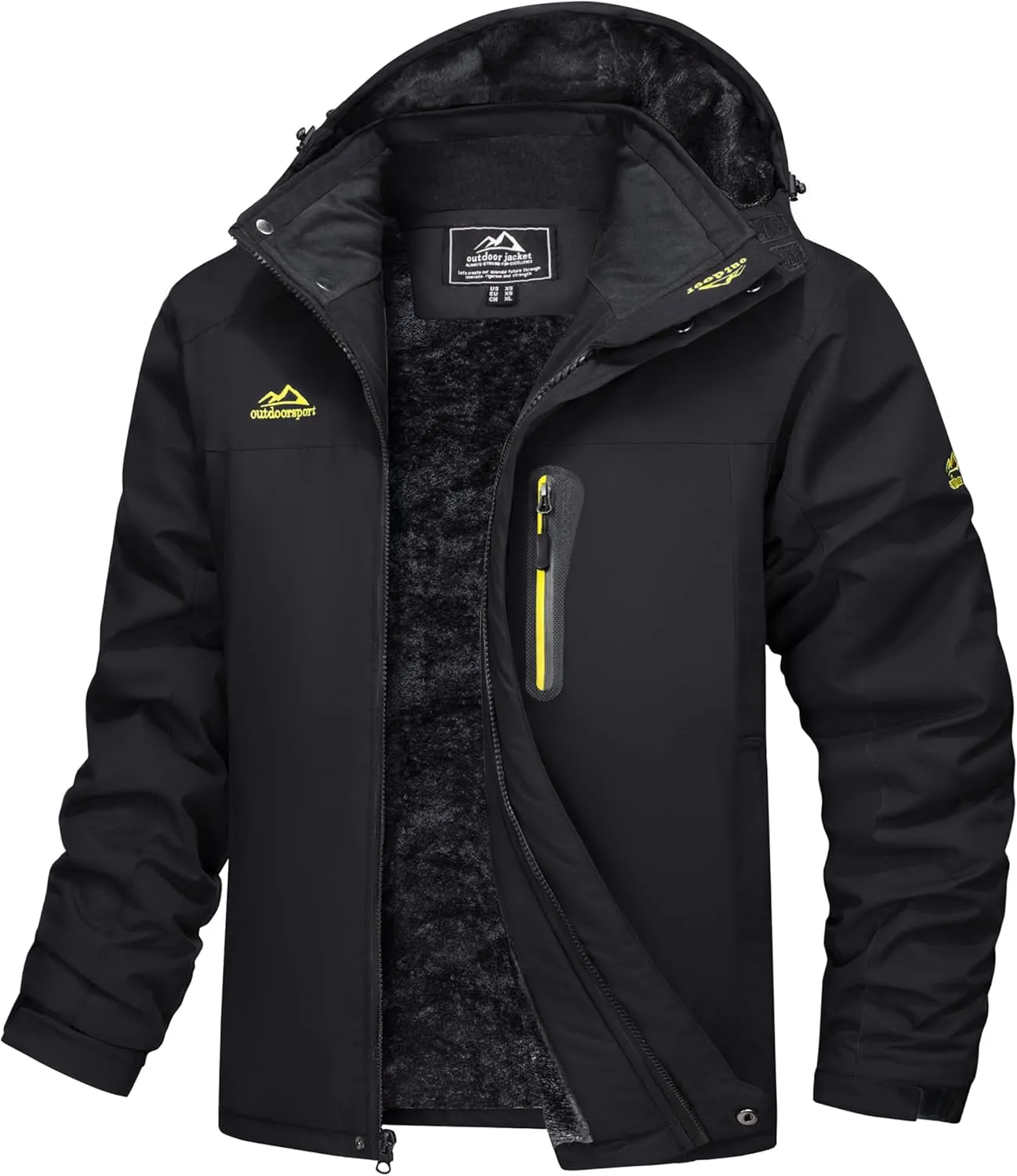 MAGCOMSEN Men's Winter Coats Water Resistant Snow Ski Jacket Fleece Lined Parka 5 Pockets
