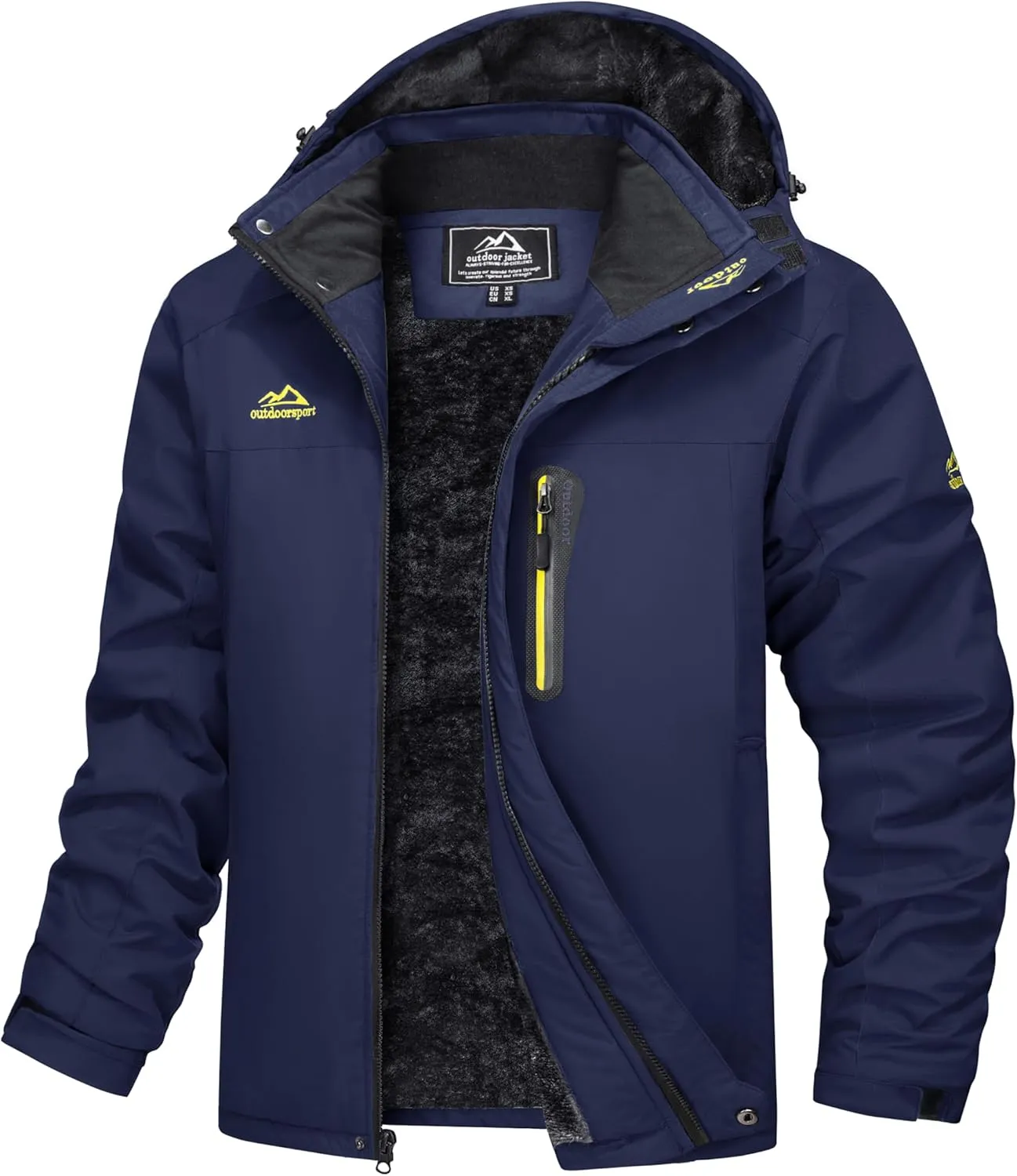 MAGCOMSEN Men's Winter Coats Water Resistant Snow Ski Jacket Fleece Lined Parka 5 Pockets