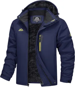 MAGCOMSEN Men's Winter Coats Water Resistant Snow Ski Jacket Fleece Lined Parka 5 Pockets