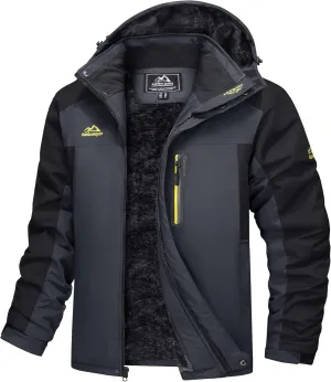 MAGCOMSEN Men's Winter Coats Water Resistant Snow Ski Jacket Fleece Lined Parka 5 Pockets