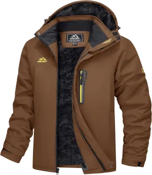 MAGCOMSEN Men's Winter Coats Water Resistant Snow Ski Jacket Fleece Lined Parka 5 Pockets