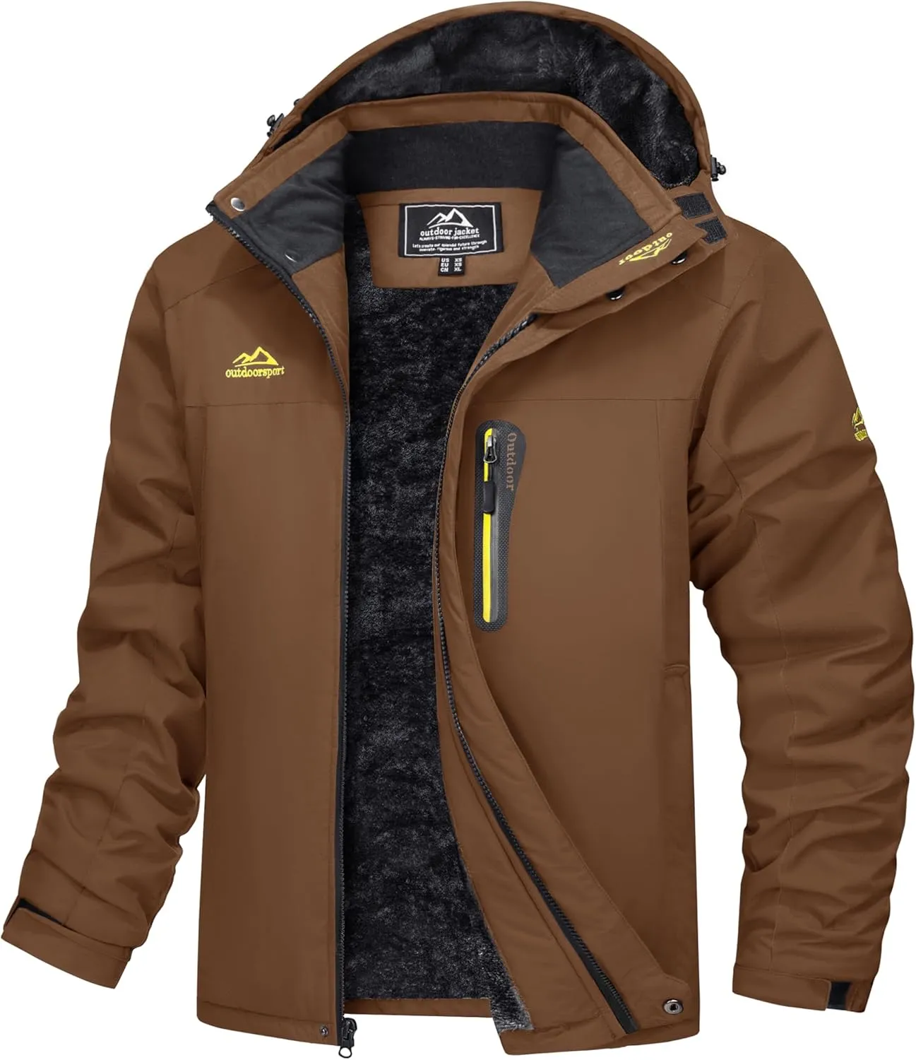 MAGCOMSEN Men's Winter Coats Water Resistant Snow Ski Jacket Fleece Lined Parka 5 Pockets