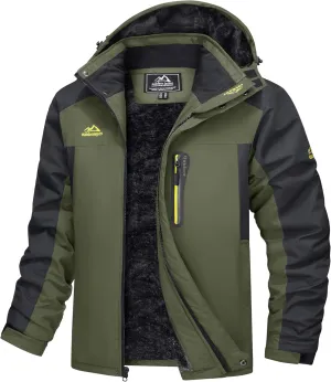 MAGCOMSEN Men's Winter Coats Water Resistant Snow Ski Jacket Fleece Lined Parka 5 Pockets
