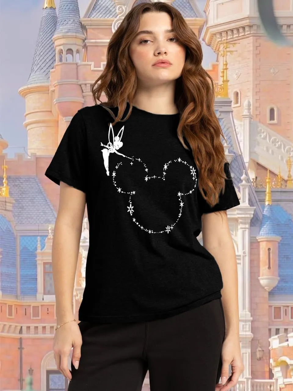 Magic Kingdom Castle Shirt Women Casual Vacation Holiday Short Sleeve Boho Clothes for Women Summer Fairy Cute Tops