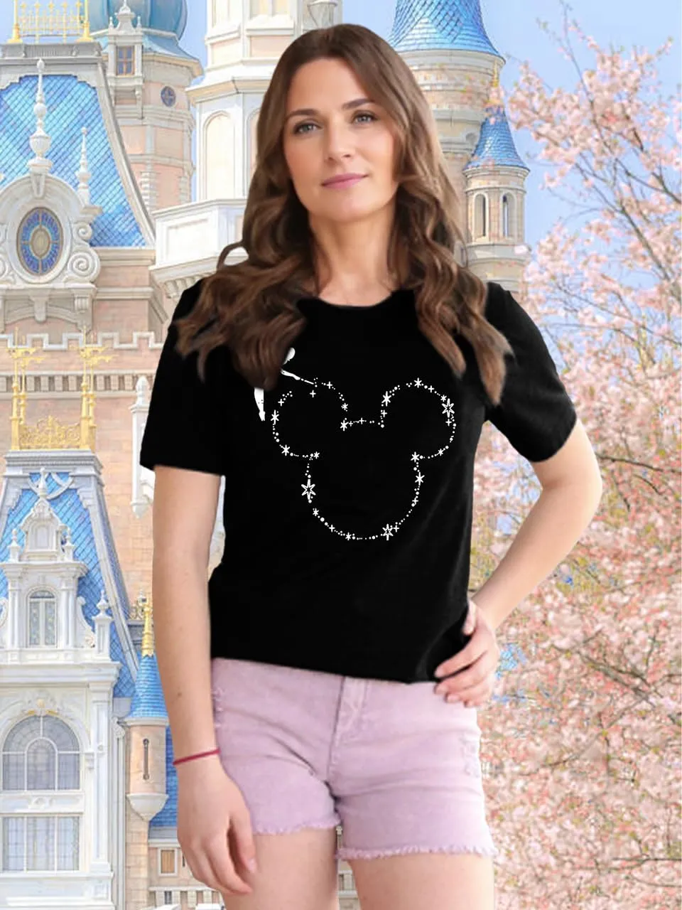 Magic Kingdom Castle Shirt Women Casual Vacation Holiday Short Sleeve Boho Clothes for Women Summer Fairy Cute Tops