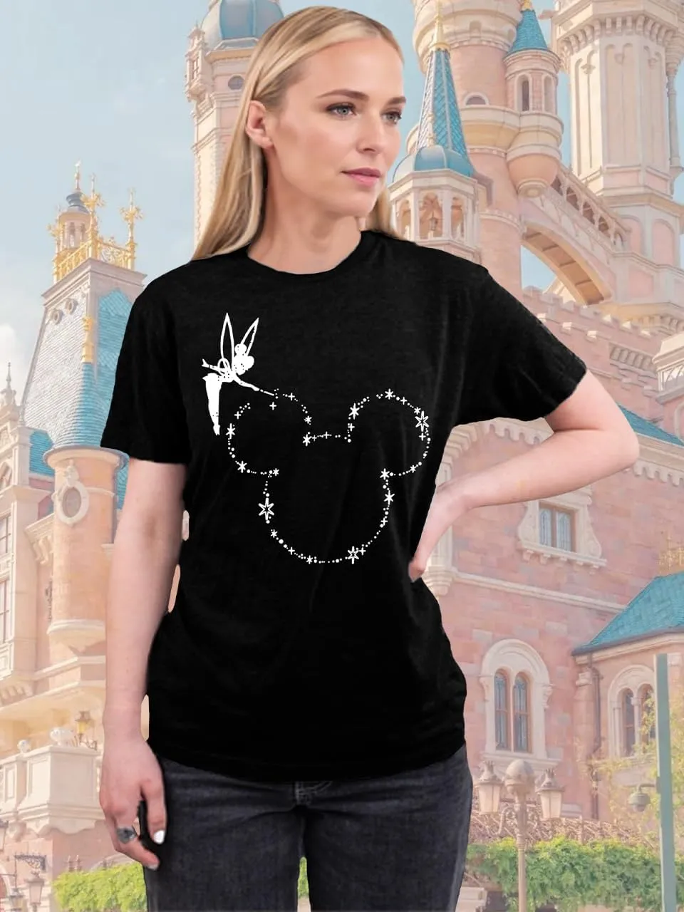 Magic Kingdom Castle Shirt Women Casual Vacation Holiday Short Sleeve Boho Clothes for Women Summer Fairy Cute Tops