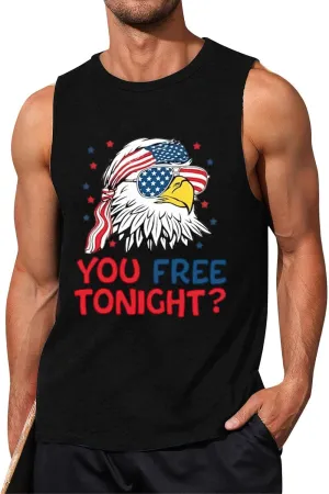 Mens American Flag Tank Top Sleeveless 4th of July Independence Day Tops