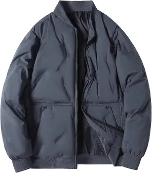 Men's Bomber Padded Cotton Jacket Quilted Puffer Jackets Warm Male Coats Zipper Winter Casual Varsity Coat