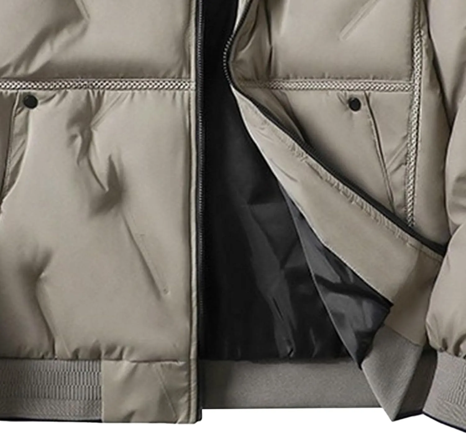 Men's Bomber Padded Cotton Jacket Quilted Puffer Jackets Warm Male Coats Zipper Winter Casual Varsity Coat