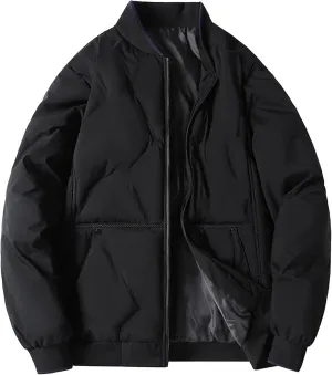 Men's Bomber Padded Cotton Jacket Quilted Puffer Jackets Warm Male Coats Zipper Winter Casual Varsity Coat