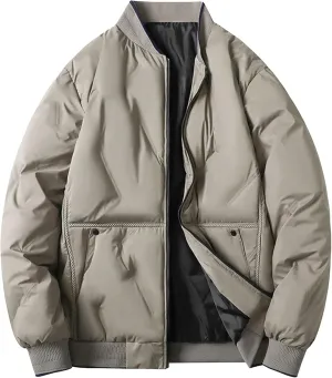 Men's Bomber Padded Cotton Jacket Quilted Puffer Jackets Warm Male Coats Zipper Winter Casual Varsity Coat