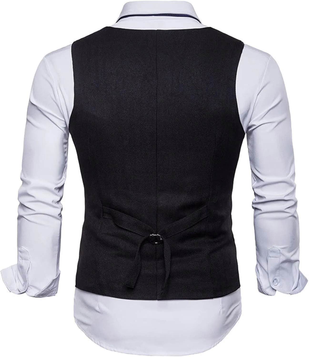 Men's Business Suit Vest - Double Breasted U-Neck Men's Slim Vest Suit Sleeveless Casual Waistcoat Clothing for Tux