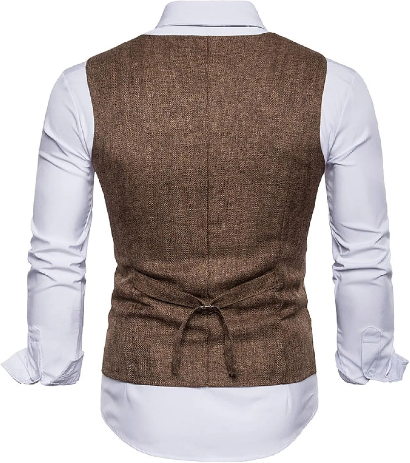 Men's Business Suit Vest - Double Breasted U-Neck Men's Slim Vest Suit Sleeveless Casual Waistcoat Clothing for Tux