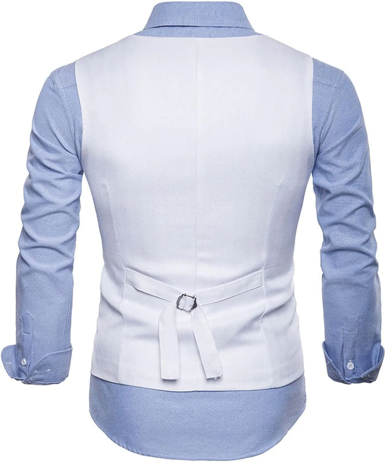 Men's Business Suit Vest - Double Breasted U-Neck Men's Slim Vest Suit Sleeveless Casual Waistcoat Clothing for Tux