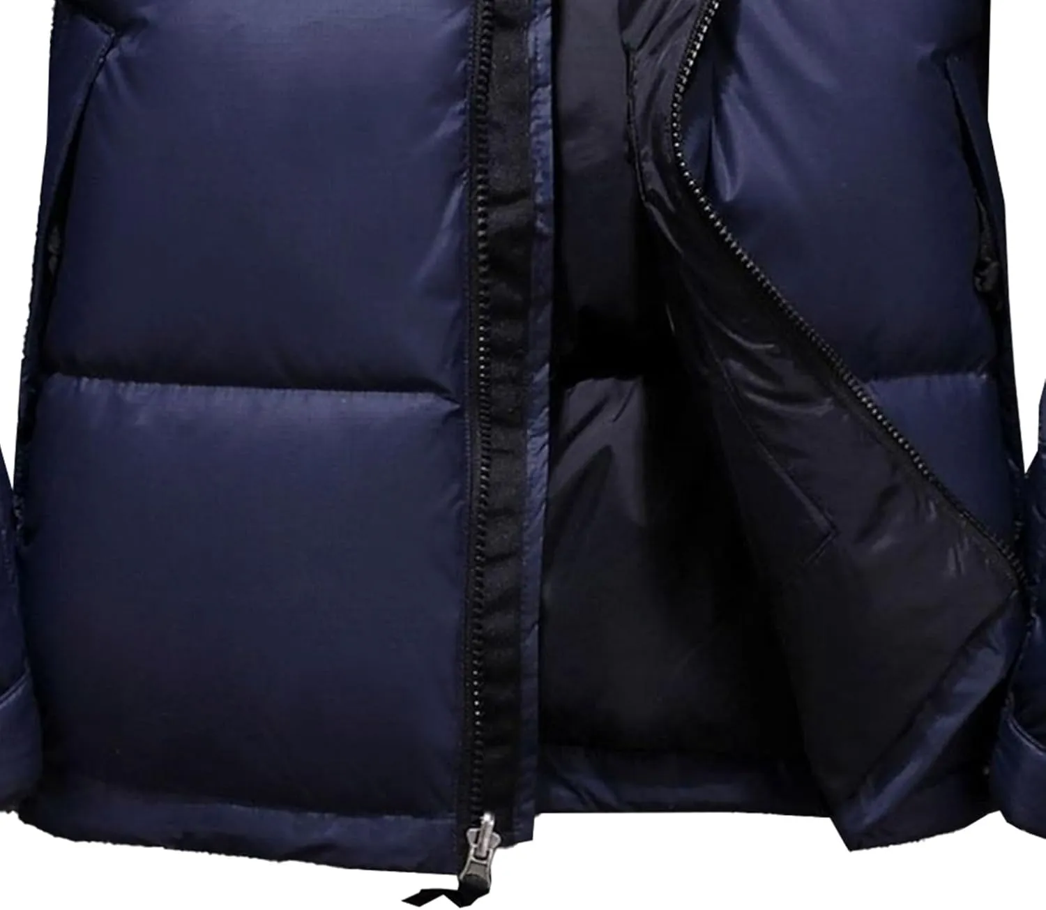 Mens Color Block Puffy Jacket Winter Zip Up Warm Male Down Coat Stand Collar Windproof Puffer Jackets