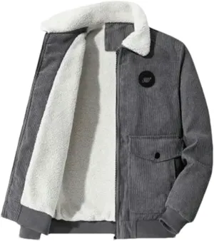 Men's Cotton-Padded Clothing Corduroy Thickened Business Solid Color Coat