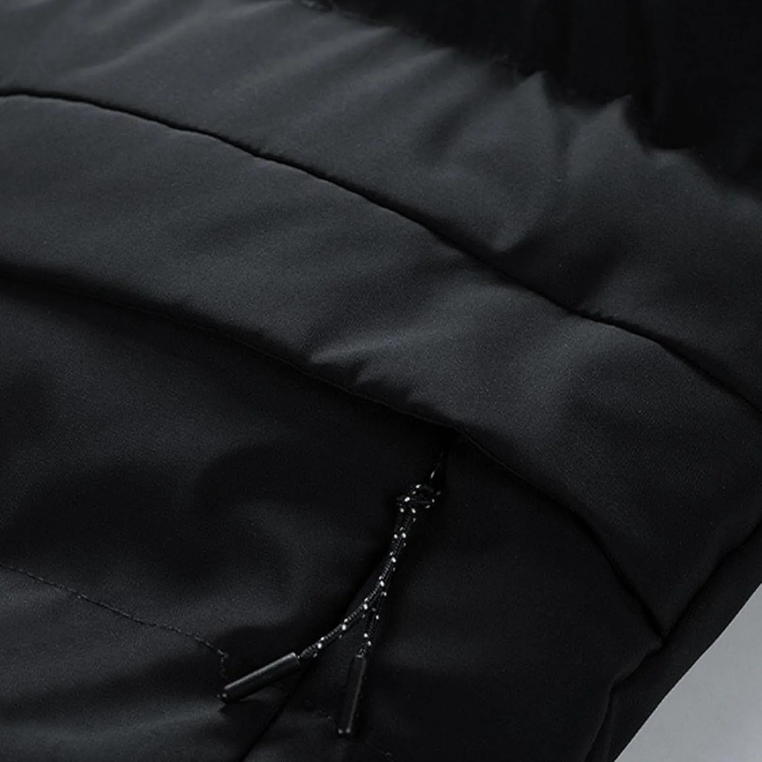 Mens Cotton Padded Down Jacket Autumn Winter Fashion Casual Puffer Coat Solid Color Thickened Quilted Hood Coats
