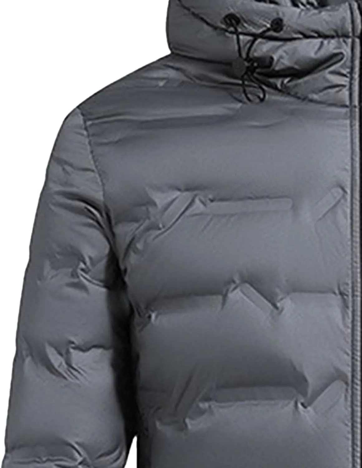 Men's Down Cotton Padded Jacket Trendy Quilted Winter Warm Jackets Solid Color Comfortable Down Coat