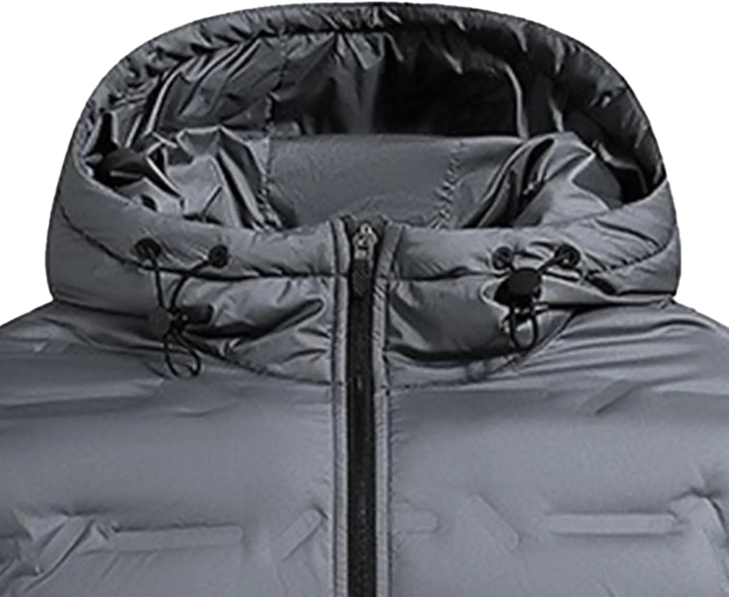 Men's Down Cotton Padded Jacket Trendy Quilted Winter Warm Jackets Solid Color Comfortable Down Coat