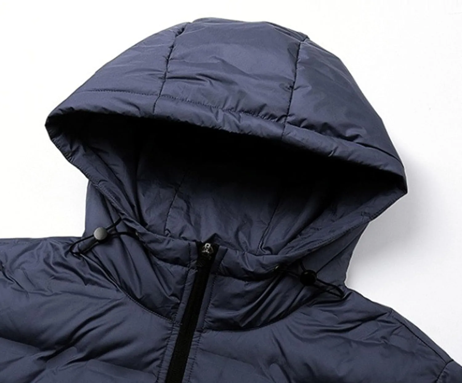Men's Down Cotton Padded Jacket Trendy Quilted Winter Warm Jackets Solid Color Comfortable Down Coat